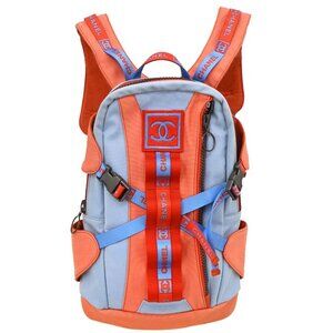 Chanel Light Blue Orange Canvas Sport Line Backpack 195515